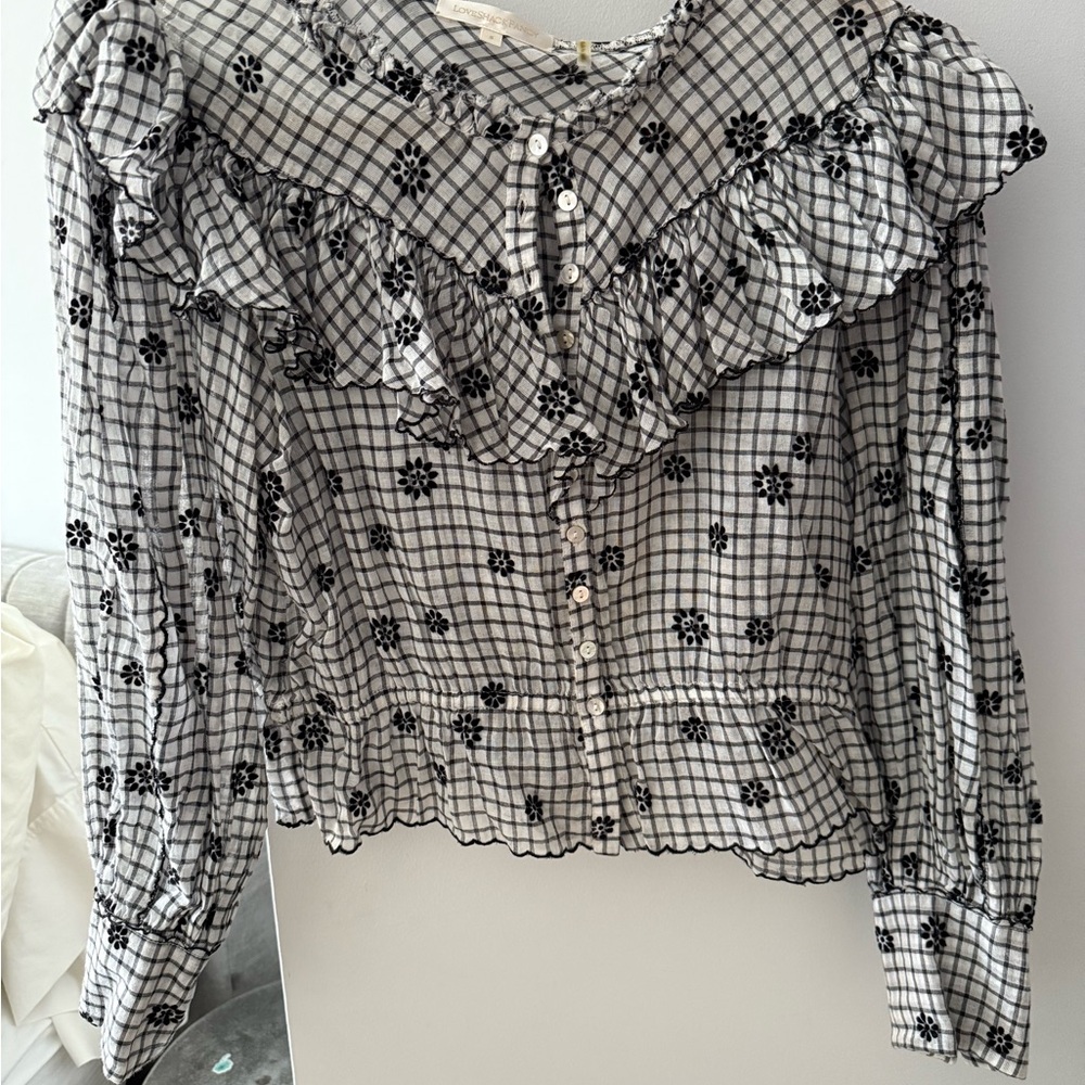 Floral Checkered Women's Top
